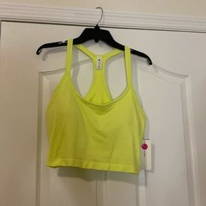 Yogalicious Sunny Lime NWT Ribbed Padded Crop NWT Size XL